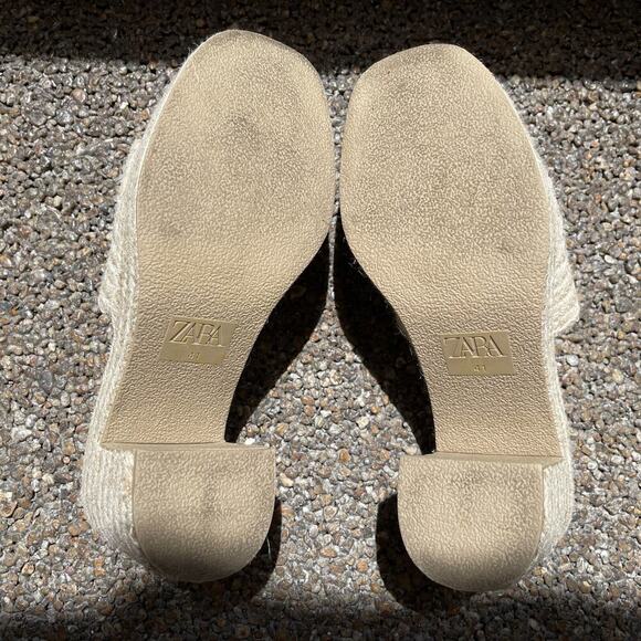 Zara Jute Chunky Platform Sandals w/ Airfit Cushioned Insoles Size 41 (US 10.5) - Picture 3 of 4